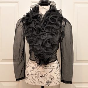 80's Vintage organza black bolero